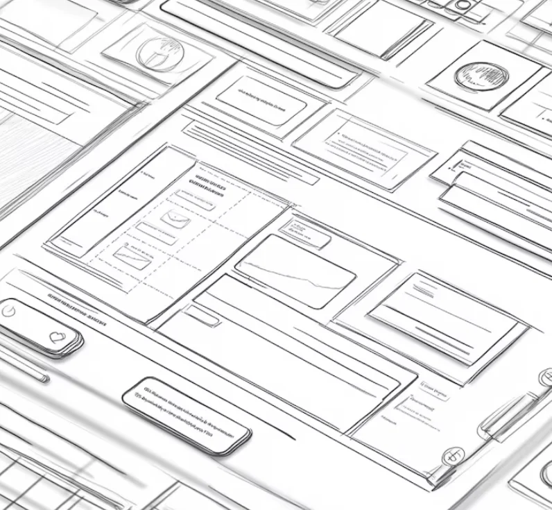 Wireframe impressie voor Uw website hier
